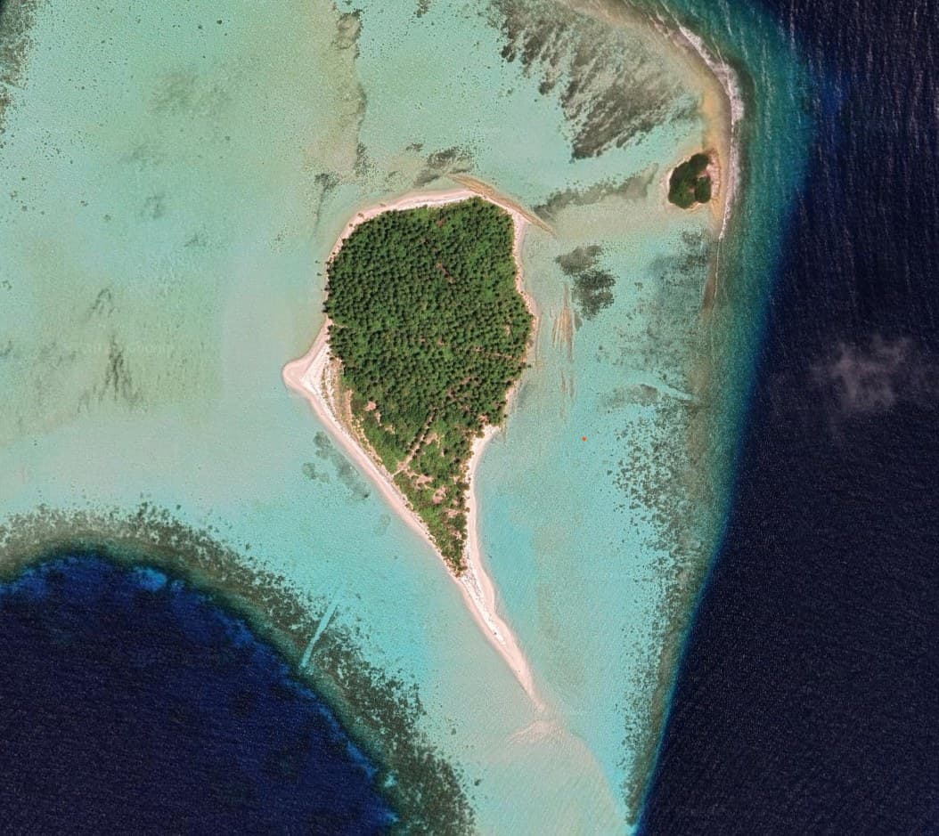 Satellite view of Gaalee, Thaa Atoll, as shown in the Miliona Island Estates 2026 brochure